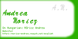 andrea moricz business card